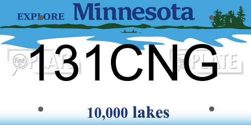 131CNG Minnesota License Plate
