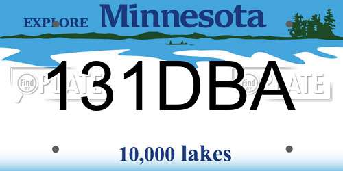 131DBA Minnesota License Plate
