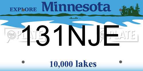 131NJE Minnesota License Plate
