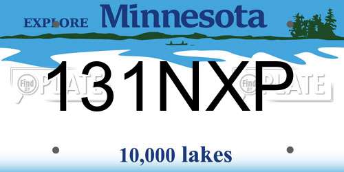 131NXP Minnesota License Plate