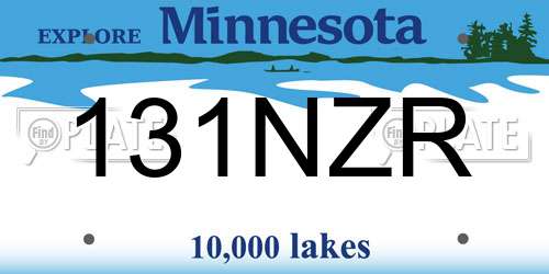 131NZR Minnesota License Plate