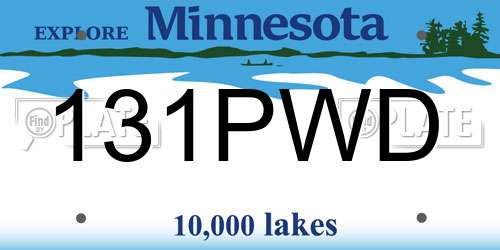 131PWD Minnesota License Plate