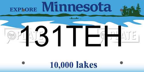 131TEH Minnesota License Plate