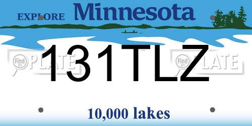 131TLZ Minnesota License Plate