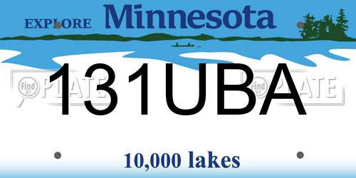 131UBA Minnesota License Plate