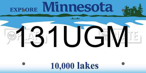 131UGM Minnesota License Plate