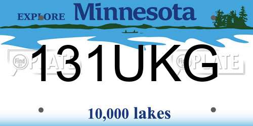 131UKG Minnesota License Plate
