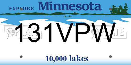 131VPW Minnesota License Plate