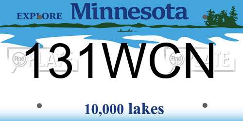 131WCN Minnesota License Plate