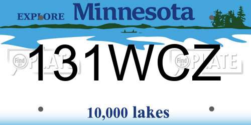 131WCZ Minnesota License Plate