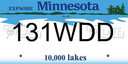 131WDD Minnesota License Plate