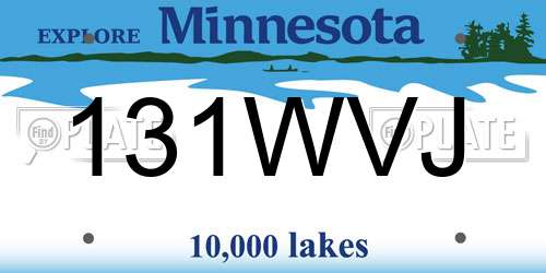 131WVJ Minnesota License Plate