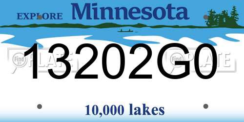 13202G0 Minnesota License Plate