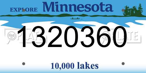 1320360 Minnesota License Plate
