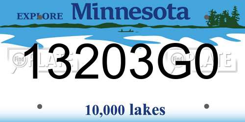 13203G0 Minnesota License Plate