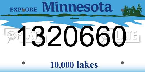 1320660 Minnesota License Plate
