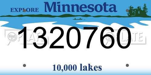 1320760 Minnesota License Plate