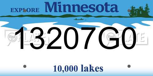 13207G0 Minnesota License Plate