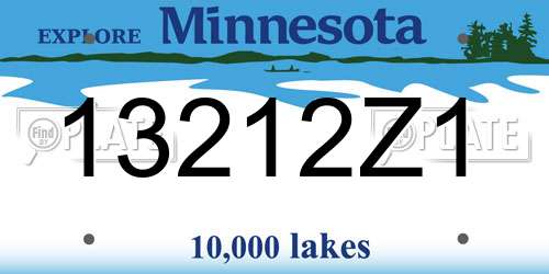 13212Z1 Minnesota License Plate