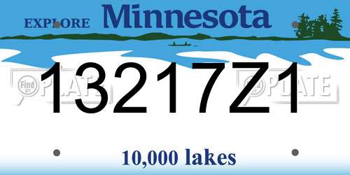 13217Z1 Minnesota License Plate