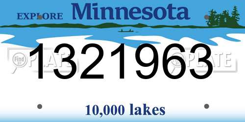 1321963 Minnesota License Plate