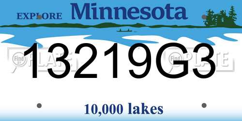13219G3 Minnesota License Plate