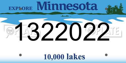 1322022 Minnesota License Plate
