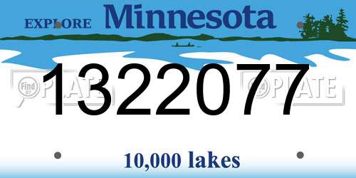 1322077 Minnesota License Plate