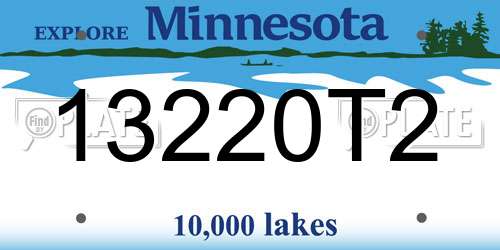 13220T2 Minnesota License Plate