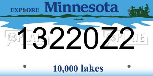 13220Z2 Minnesota License Plate