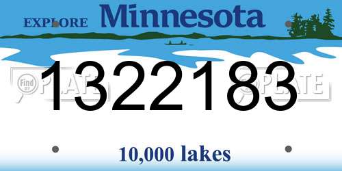 1322183 Minnesota License Plate