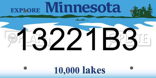 13221B3 Minnesota License Plate