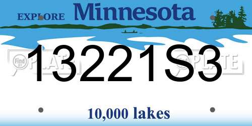 13221S3 Minnesota License Plate