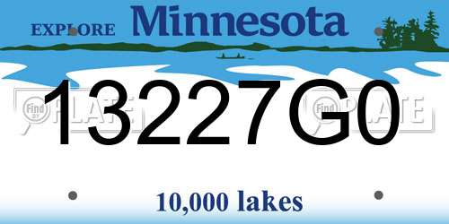 13227G0 Minnesota License Plate