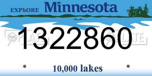 1322860 Minnesota License Plate
