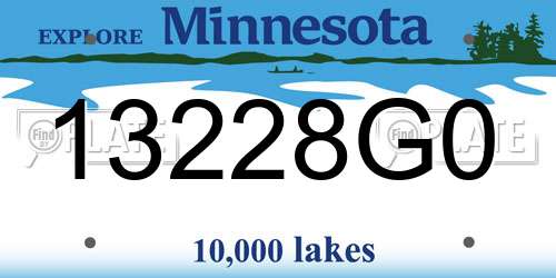 13228G0 Minnesota License Plate