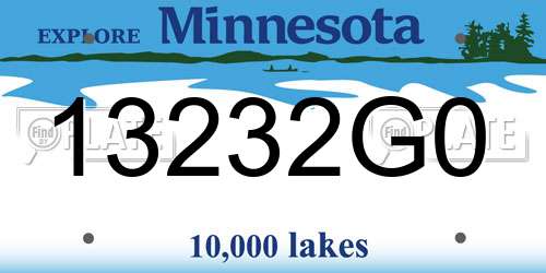 13232G0 Minnesota License Plate