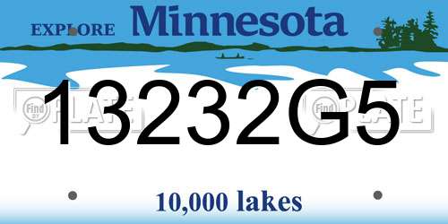 13232G5 Minnesota License Plate