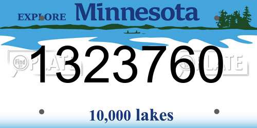 1323760 Minnesota License Plate