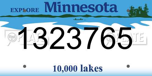 1323765 Minnesota License Plate