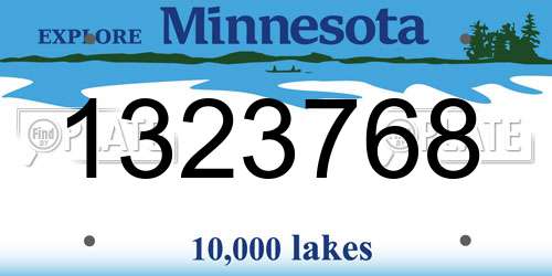 1323768 Minnesota License Plate