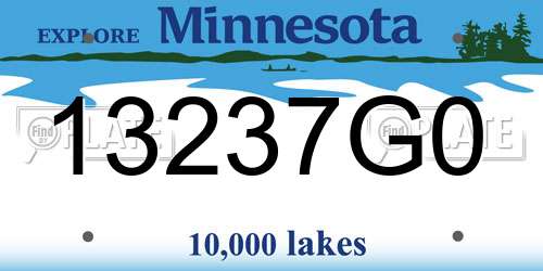 13237G0 Minnesota License Plate