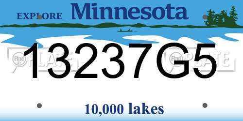 13237G5 Minnesota License Plate