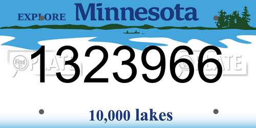 1323966 Minnesota License Plate