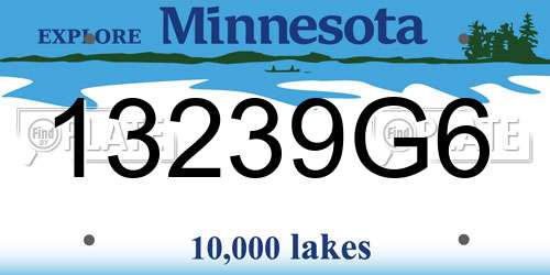 13239G6 Minnesota License Plate