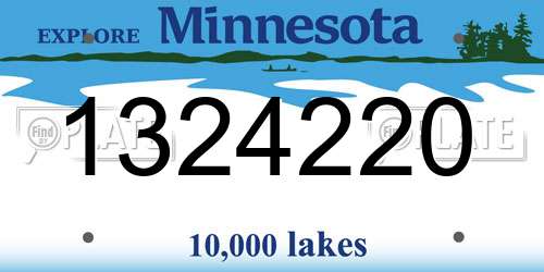 1324220 Minnesota License Plate