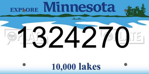 1324270 Minnesota License Plate