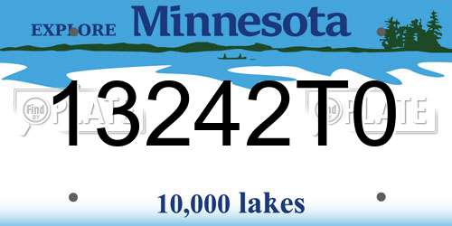 13242T0 Minnesota License Plate