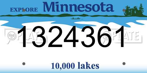 1324361 Minnesota License Plate