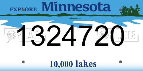 1324720 Minnesota License Plate